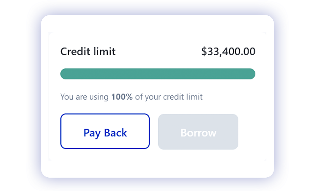 M1 Finance account screen showing closer notification of credit limit