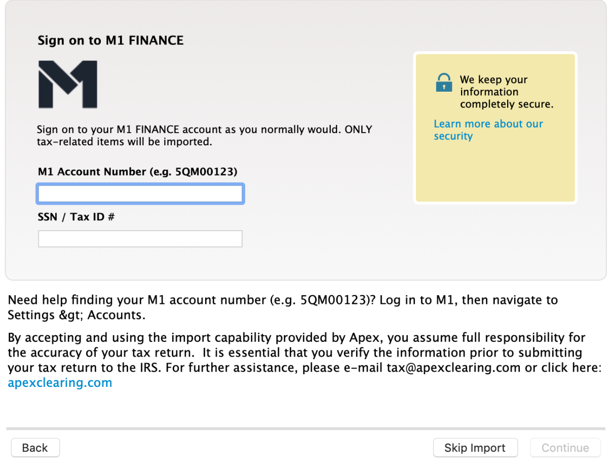 M1 Integration With Turbo Tax M1 Finance Support